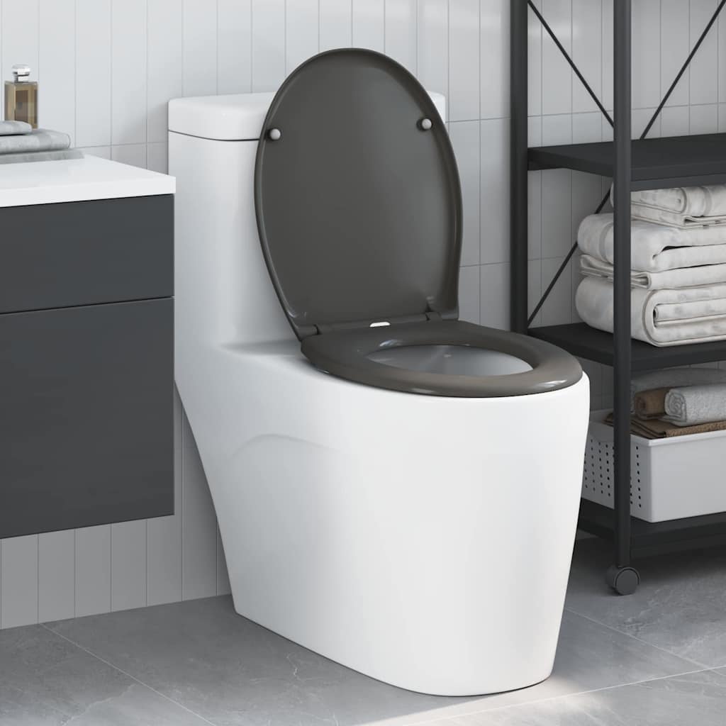 Toilet Seat Anthracite 47 x 37 x 4 cm Duroplast