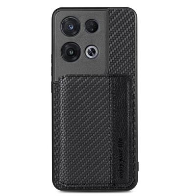 Для OPPO Reno 8 Pro Чехол для телефона с магнитным карманом для карт из углеродного волокна