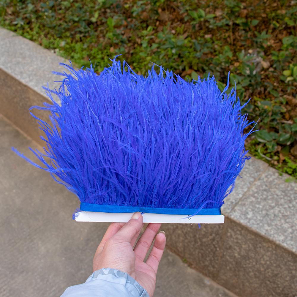 1/5/10Meters Light Purple Ostrich Feathers Ribbon 8-10cm/3-4Inch Long Feather Trim Fringe for Party Costumes Sewing Accessories