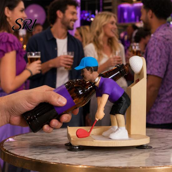 Party Bottle Opener Golf Swing Beer Buddy, Golfer Opener, Themed Bar Game for Friends Fun Parties Man Cave Home Drinking Adults
