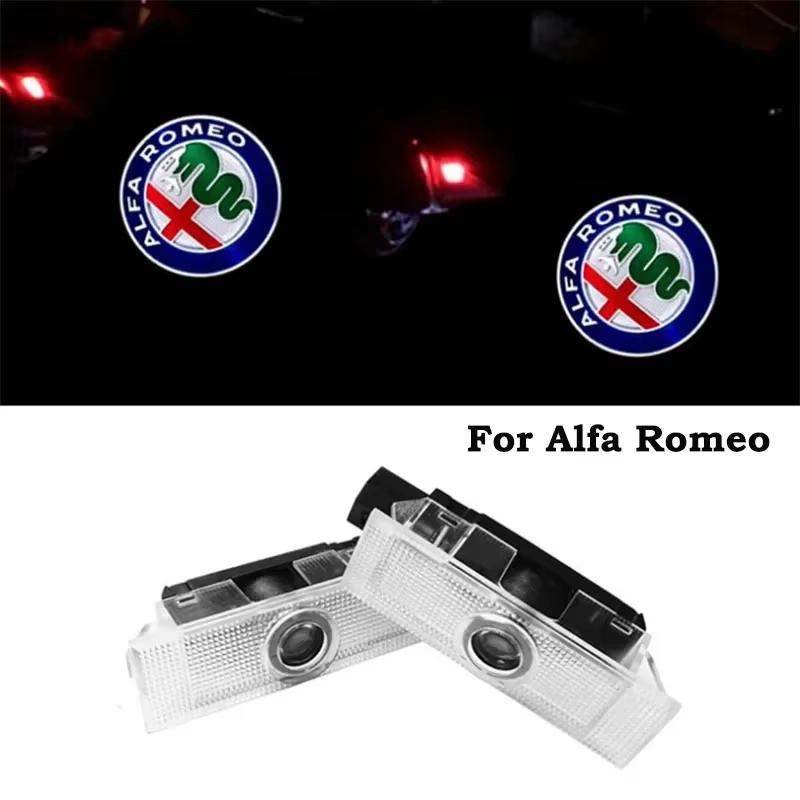 2Pcs For Alfa Romeo LED Car Door Welcome Light Logo Projector Giulia Giulietta Mito Stelvio Brera 147 156 159 Welcome Light TUVXY1