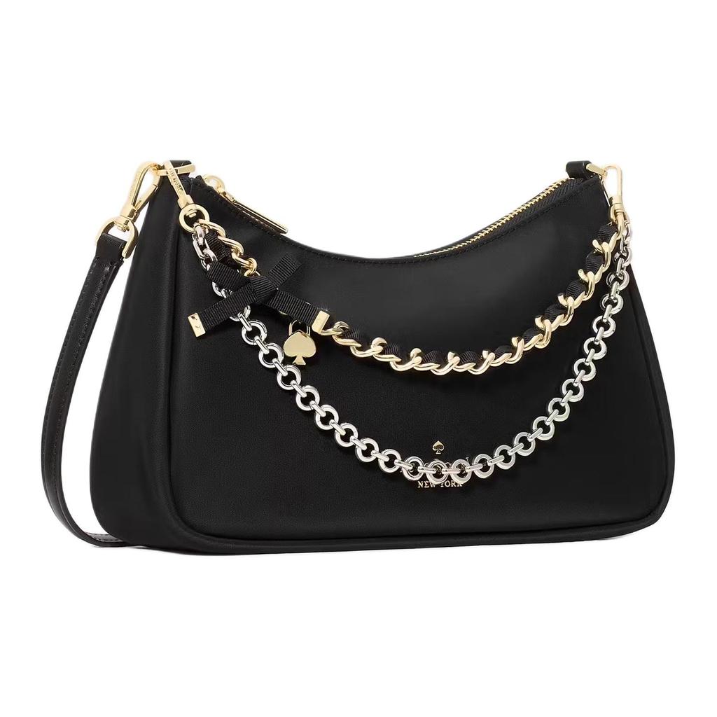 Kate Spade Cow Leather One Shoulder Handbag Medium Women's Black KN256-001