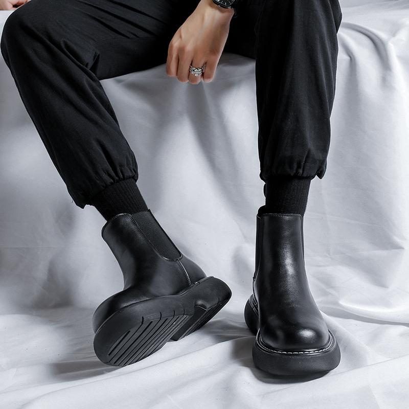 Модные повседневные мужские ботинки с толстой подошвой, удобные, стильные, для отдыха на улице, для мотоциклов, хит продаж, повседневная обувь для взрослых и молодежи, хит продаж