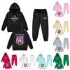 Kids' Long Sleeve Loose Pullover Letter Print Drawstring Hooded Sweatshirt Set
