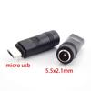 DC Plug to Mirco USB адаптер питания конвертер папа-мама разъем для ноутбука ноутбук компьютер ПК 5.5x2.1 мм