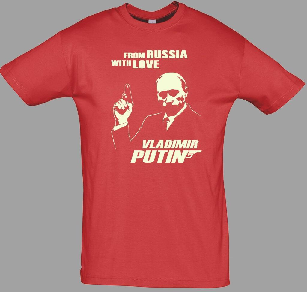 Мужская футболка Путин Из России с любовью Смешные футболки СССР Короткий рукав Повседневная футболка