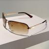 Солнцезащитные очки Y2k без оправы Мужские Модные Градиентные Повседневные Очки Женские Трендовые Двойной Мост Дизайн Бренда Декоративные Солнцезащитные Очки