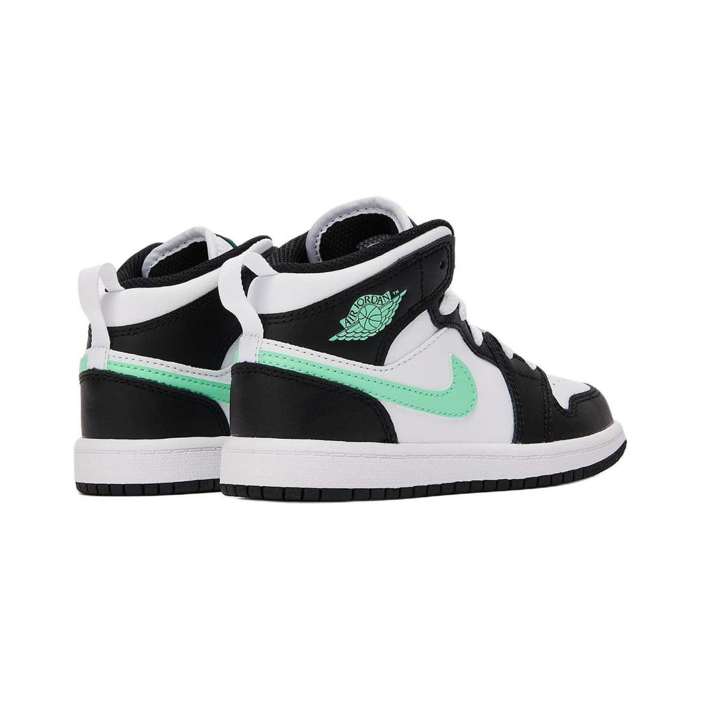 Детские кроссовки Air Jordan 1 Mid PS Green Glow Black White DQ8424-103