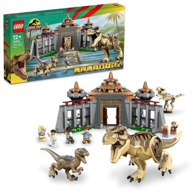 Центр посетителей LEGO Jurassic World: Вторжение тираннозавра и раптора Игрушка Игрушечный блок Девочки 12 13 14 Ученик начальной школы Динозавр Животное Существо 76961