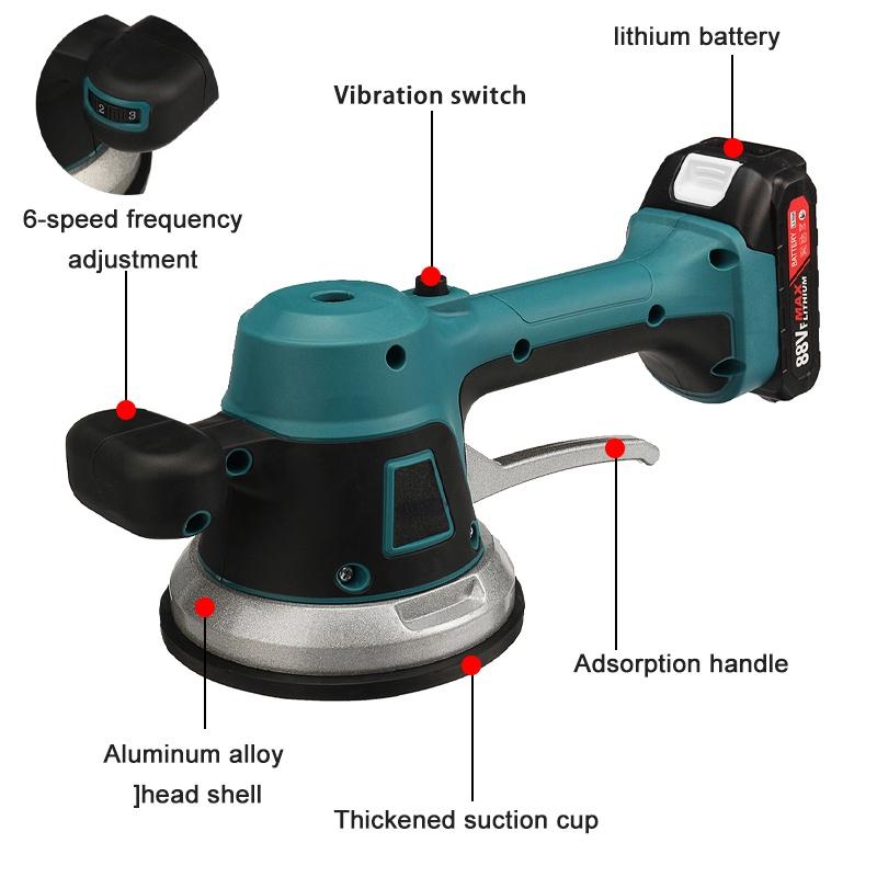 Машина для укладки плитки, плитка, вибратор на присоске, 1800 Вт, регулируемый автоматический вибратор для пола, инструмент для выравнивания пола, аккумулятор 18 В