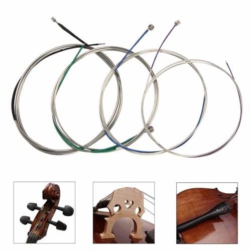 Imelod Cello Strings Full Set (A-D-G-C) Universal Steel Core Nickel-Chrome Winding with Nickel-Plated Ball Ends for 4/4, 3/4, 1/2, and 1/4 Cellos
