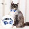 Британский клетчатый кошачий воротник, галстук-бабочка, отрывная ткань, ожерелье для домашних животных с медными колокольчиками, классический дизайн, шейный воротник для мальчиков и девочек, кошек, щенков, собак
