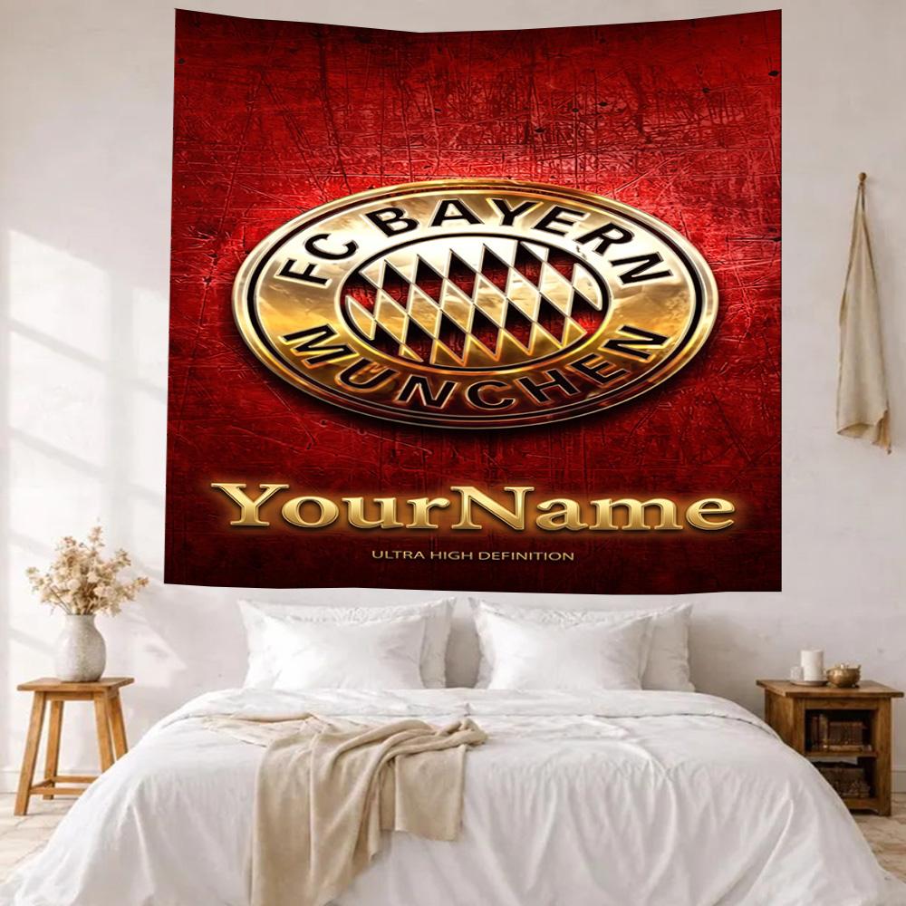 Bayern Munich Custom Your Name Wall Decor Tapestry Art For Pet Memorial Birthdaywedding Party Backdrop Family Gift