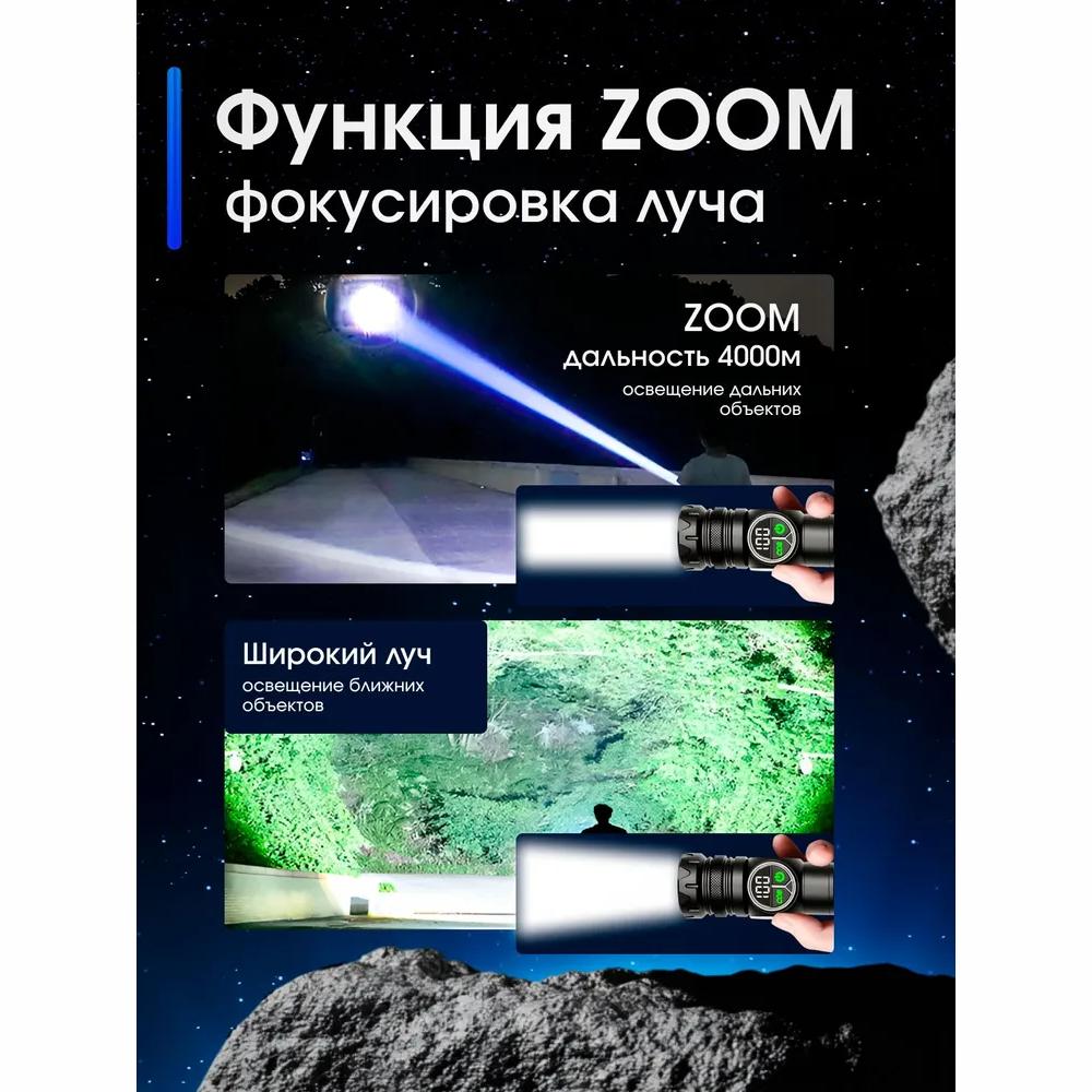 Handheld rechargeable laser LED flashlight with display