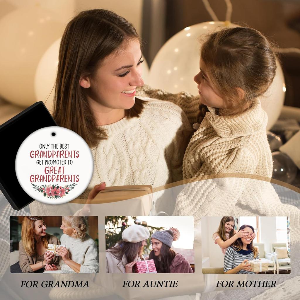 Grandparents Gifts Ornament, Grandparent Gift from Grandkids, Pregnancy Announcement Promoted to Grandparents Ornament, Great Grandparent Birthday