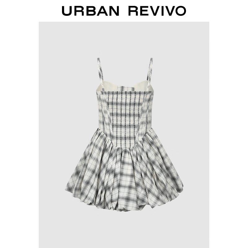 UR2025 Женское модное мини-платье А-силуэта на бретелях, с цветными блоками