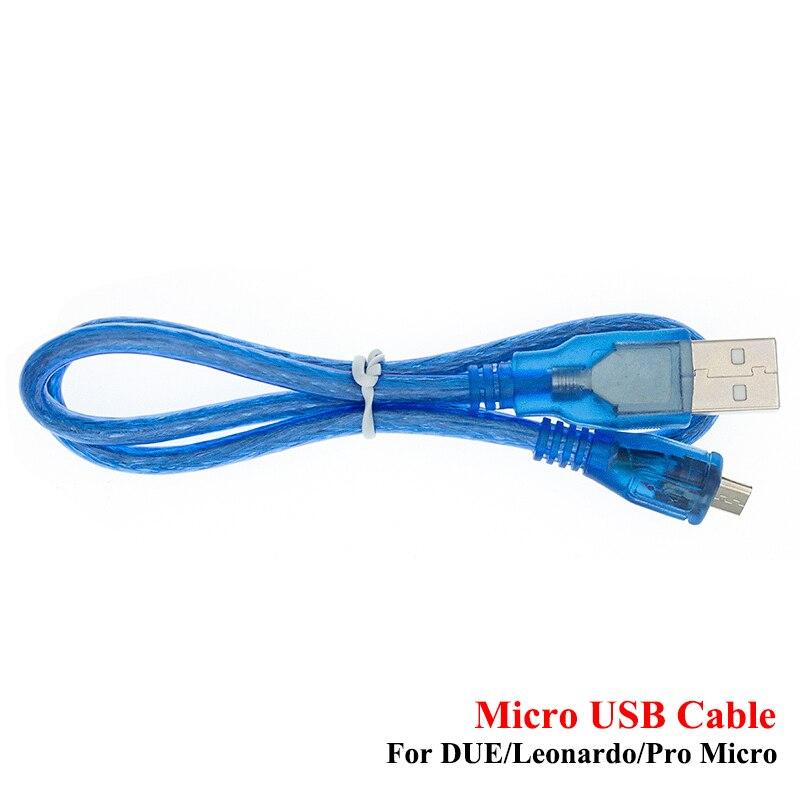 USB-кабель 30 см для Uno R3/Nano/MEGA/Leonardo/Pro Micro/DUE Blue, высококачественный кабель USB/Mini USB/Micro USB типа A для Arduino