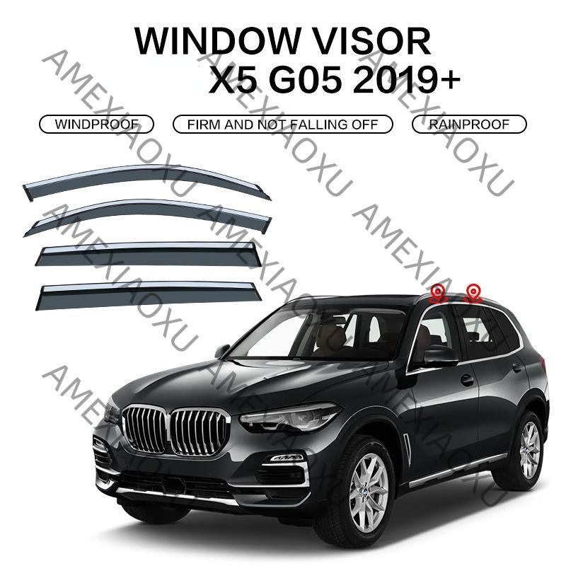 For BMW X5 E53 E70 F15 G05 Window visor Accessories Bright Strip Wind Deflectors Visors Rain Guard Door Vent Shades Ventvisor