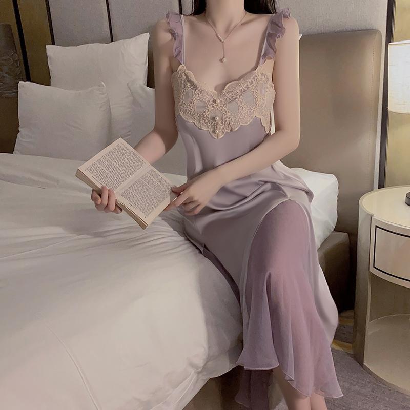 Сексуальная пижама для женщин с V-образным вырезом, женская пижама из атласа и кружева с подкладками для груди, облегающая пижама с подвязками, домашняя одежда