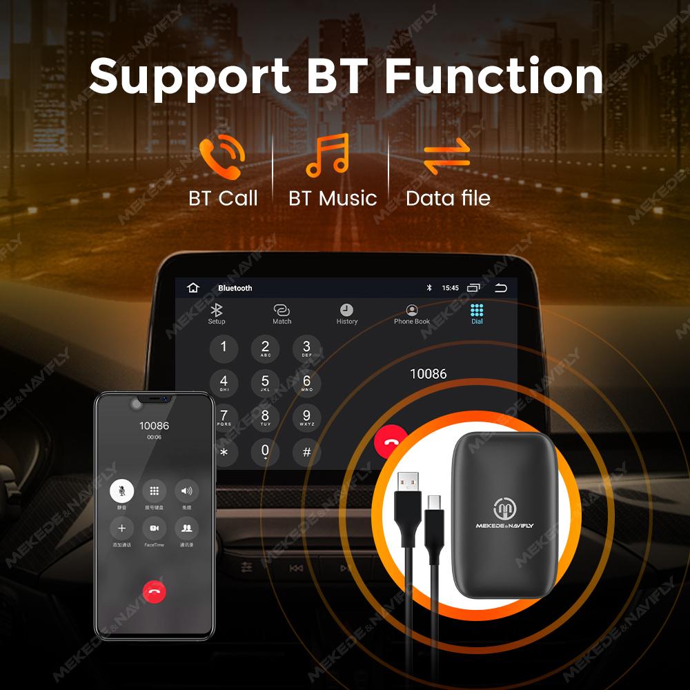 Адаптер USB Wire to Wireless Carplay Android Auto с функцией Plug and Play для интеллектуальных систем автомобиля Ai BOX Поддержка Netflix YouTube Spotify