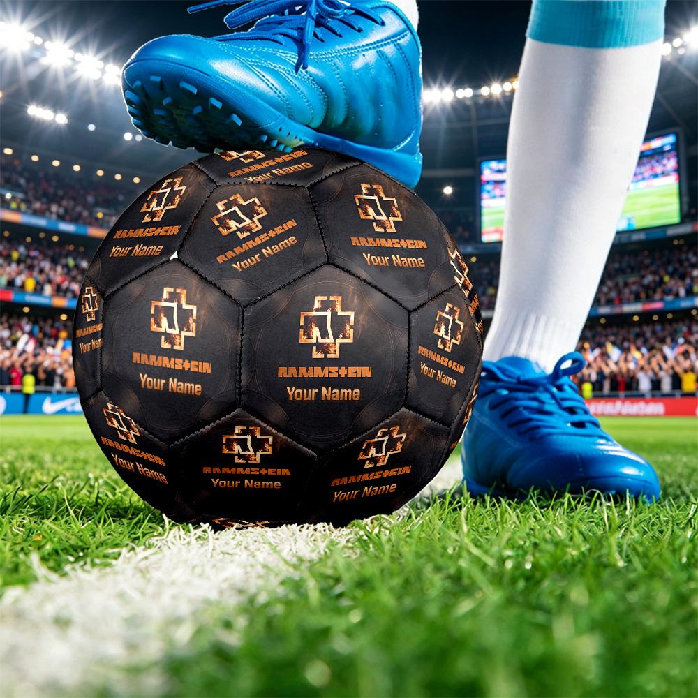 Rammstein Size 5 Football, Custom Name Text Personalized Soccer Ball Sport Training Gift