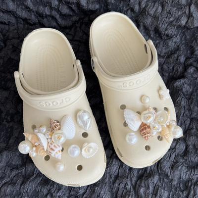 Пряжка для обуви Cave, Украшение в виде ракушки, Съемная, Летняя атмосфера, Серия Sea Breeze Brushing Shell, Цветок для обуви, Украшение для обуви, Пряжка для обуви