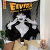 Elvira Mistress of the Dark Tapestry Wall Hanging, Horror Hostess Gothic Art, Retro Halloween Wall Decor for Bedroom Dorm