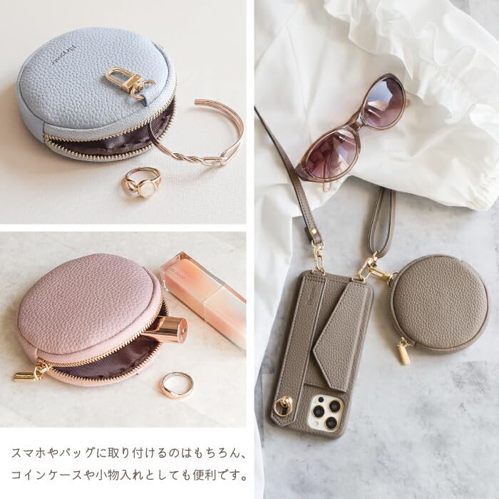 Official Elegante Round Coin Purse for Mini Perfect for Small and and Pale Women, Pouch, Cosmetics, Items, Wallets, Coins, More. Small, Lightweight,