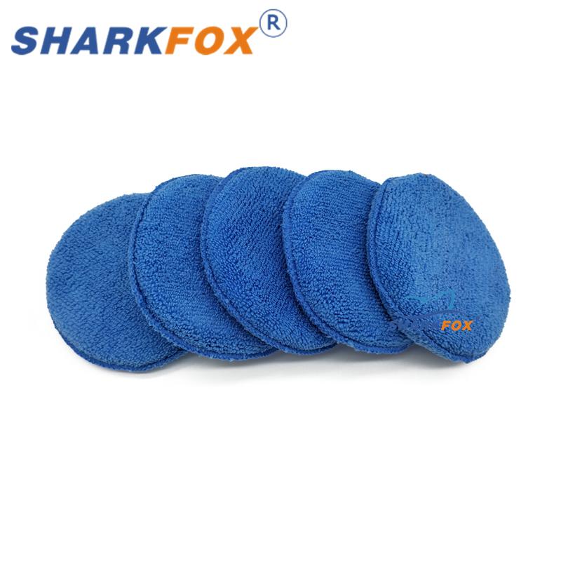 Sharkfox Car Wax Sponge 5 Inch Soft Microfiber Applicator Pad Manual Polishing Sponge Without Pocket For Apply Remove Wax Auto