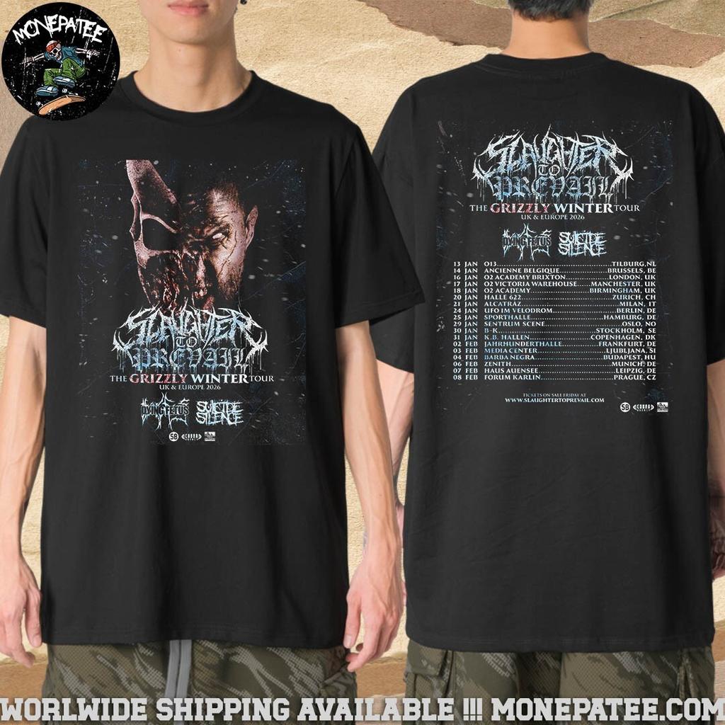 Slaughter To Prevail The Grizzly Winter Tour Dates List 2026 Merch Two Sided Tee