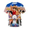 Лето Новинка Японская Анимация Короткий Рукав 3D Печать Мужская Одежда Повседневная Круглый Вырез