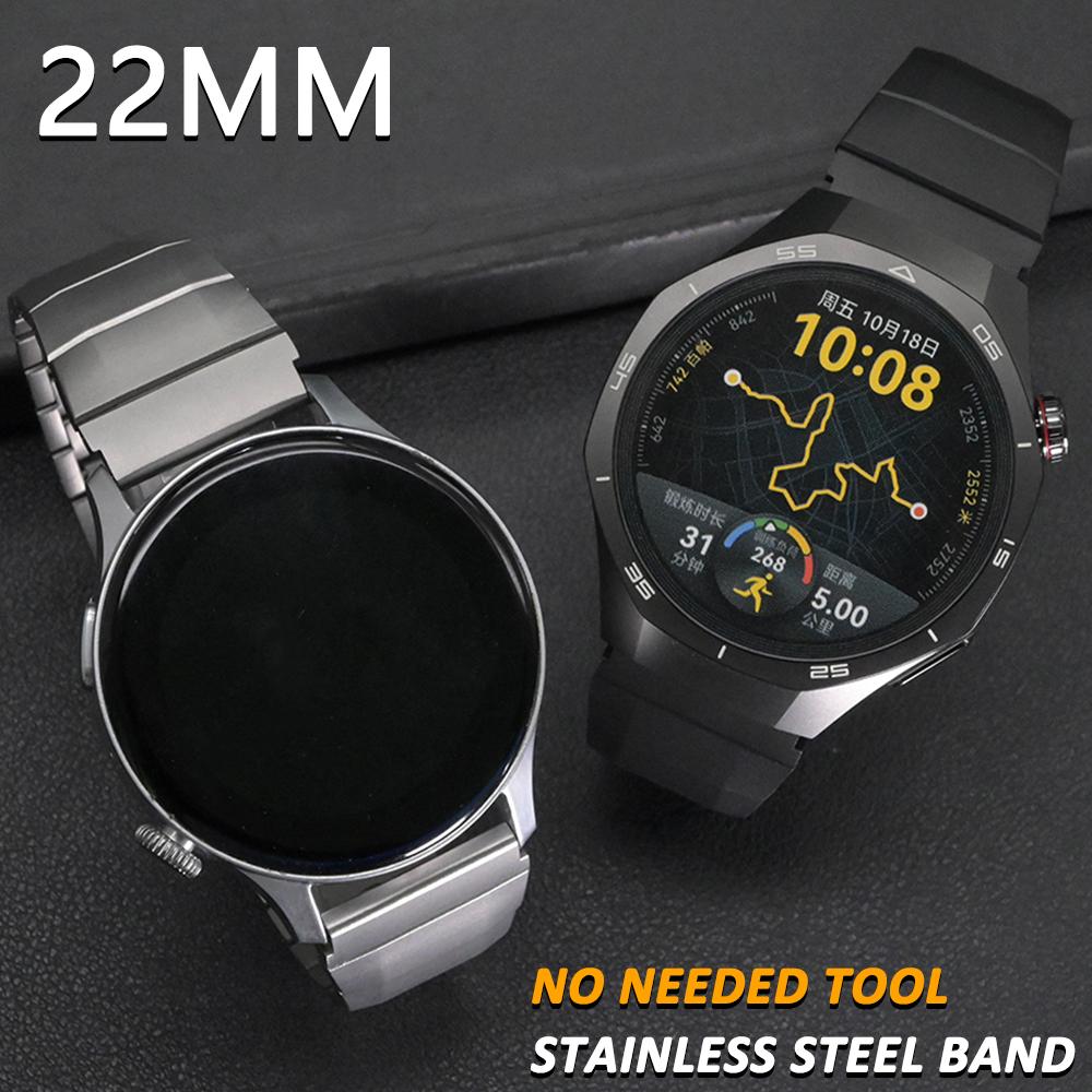 22mm Stainless Steel Bracelet for Huawei Watch GT5Pro 46mm 4Pro Men Strap for Samsung Galaxy Watch 46mm Amazfit Balance GTR Band