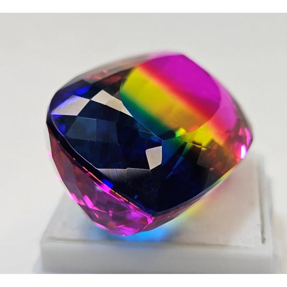 Certified Natural Bi-Color Tourmaline Fancy Cut 75+ Ct Stunning Loose Gemstone