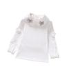 Весенне-осенняя детская одежда для малышей, белая блузка принцессы для девочек с длинными пышными рукавами, хлопковая рубашка для девочек, детские топы