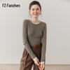 Fanzhen Women's Slim-Fit Cashmere Blend Round Neck Sweater