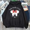 Толстовки с принтом Поездка в Дисней 2025 Мода Женская Повседневная одежда Длинный рукав Белый Пуловер Кавайный Мультяшный Графический Свитшот