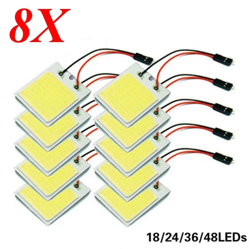 4 шт. Аксессуары для салона автомобиля 18/24/48 SMD T10 4 Вт 12 В COB Панель салона автомобиля Светодиодные лампы Лампочка для автомобильного плафона Автомобильная панель