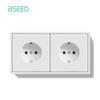 BSEED Double EU Socket 150*80mm Power Outlets Electric Sockets Plastic Wall USB C Socket  White Black Gold Gray 16A E Series