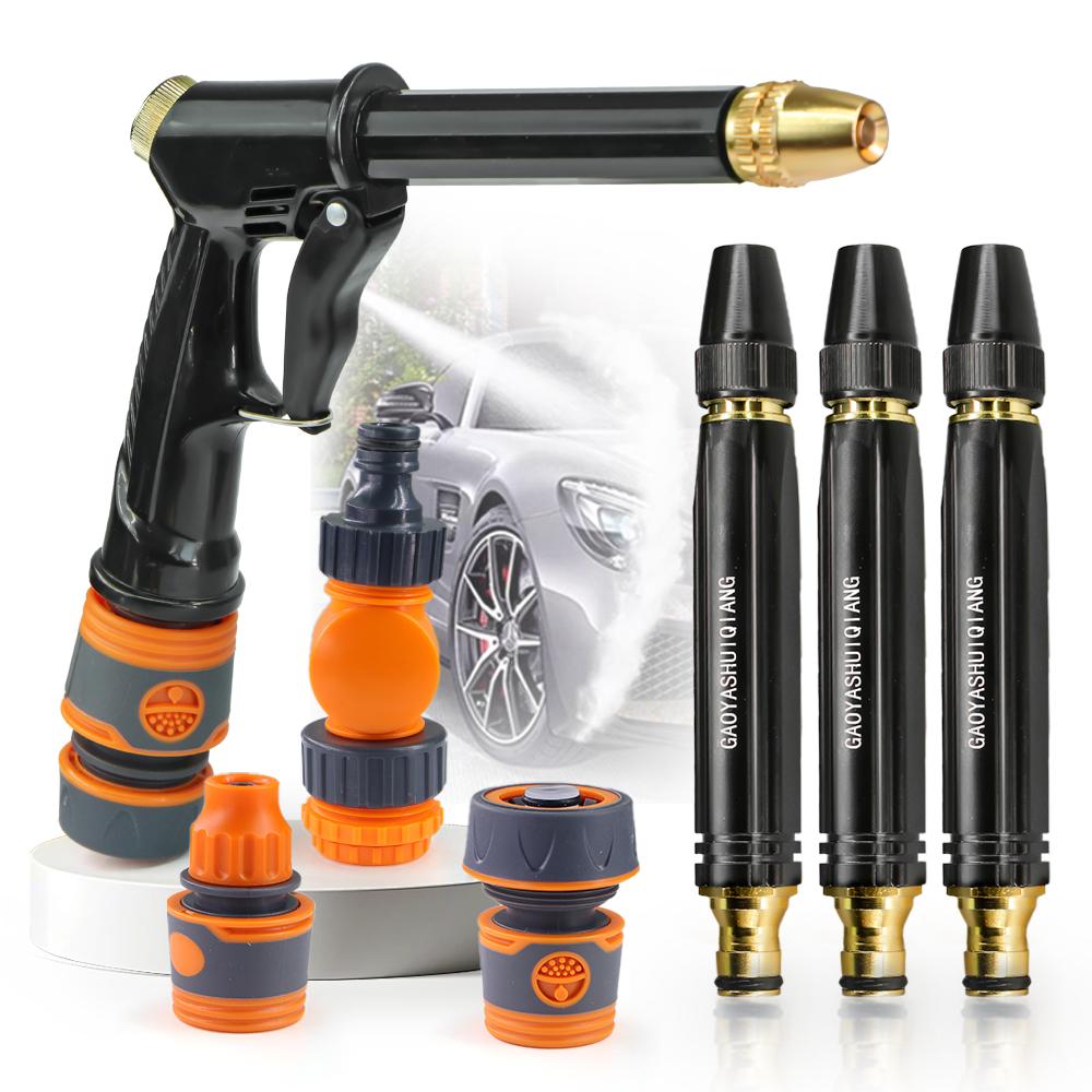 Garden Water Gun 3/8" 1/2" 3/4" Nti-slip Quick Connect Hose Accessories Gardening Watering Flowers Cleaning Cars Washing Ground