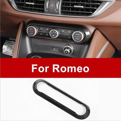 Для Alfa Romeo Giulia Stelvio аксессуары для салона автомобиля цвет углеродного волокна центральная консоль кнопка переменного тока крышка панели рамка наклейка украшение