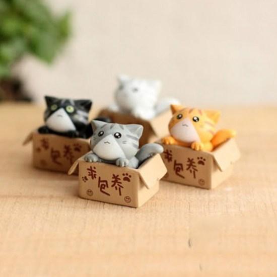 Forres Terrarium Box Cat Figure Set of 4, Popular Toys In Korea