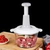 Multifunctional Food Processor - Manual Meat Grinder, Vegetable Garlic Chilli Chopper, Slicer, Rotary Dicer, Fruit Kitchen Tool
