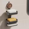 Wall-mounted Laundry Soap Rack Double Layer Bar Soap Holder Self Draining Soap Case Sponge Holder