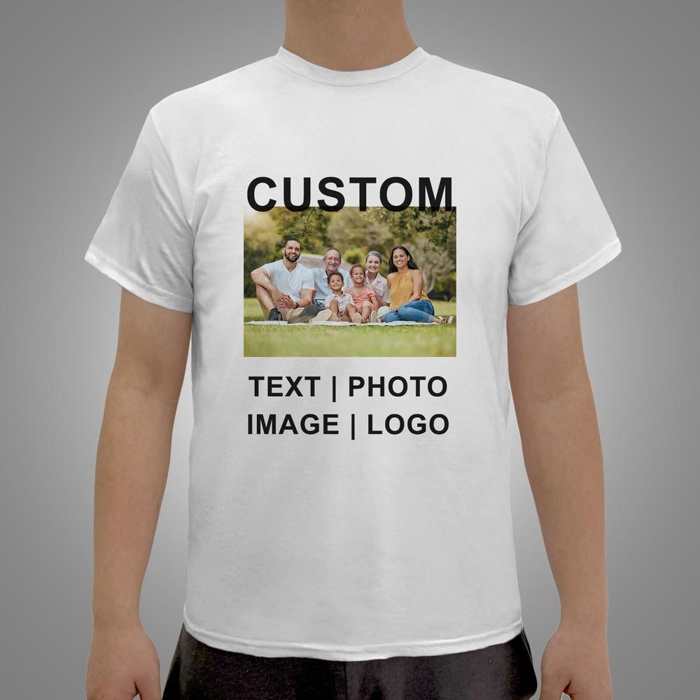 Custom Family Photo Text Logo T-shirt