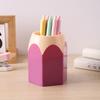 2 Pcs Pencil Head Shape Pen Holder Desktop Pen Storage Box Multi-functional Makeup Brush Organizer for Classroom Home Office Supplies