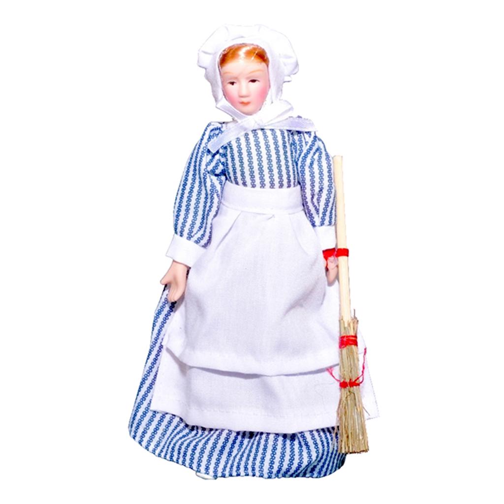 1:12 Кукольный домик, миниатюрные фарфоровые куклы, модель, маленькая красивая викторианская служанка, леди, медсестра, помощница для девочек и мальчиков