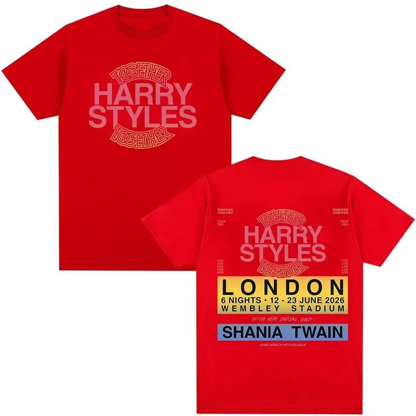Harry Styles 2026 Together London Tour T-shirt Men and Women Summer Cotton Y2K Clothing Oversize Oversized Unisex Harajuku high quality