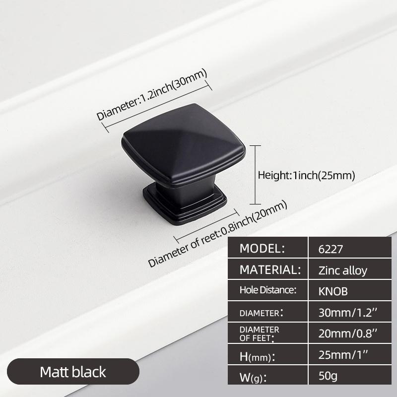Oukali Hot Sales Modern Furniture Cabinet Handle Drawer Kitchen Wardrobe  Dresser Matt Black Knob Handles