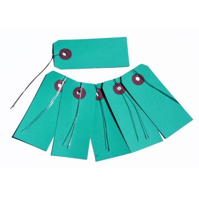 20 Blue-green Labels 9 Cm with Metallic Thread