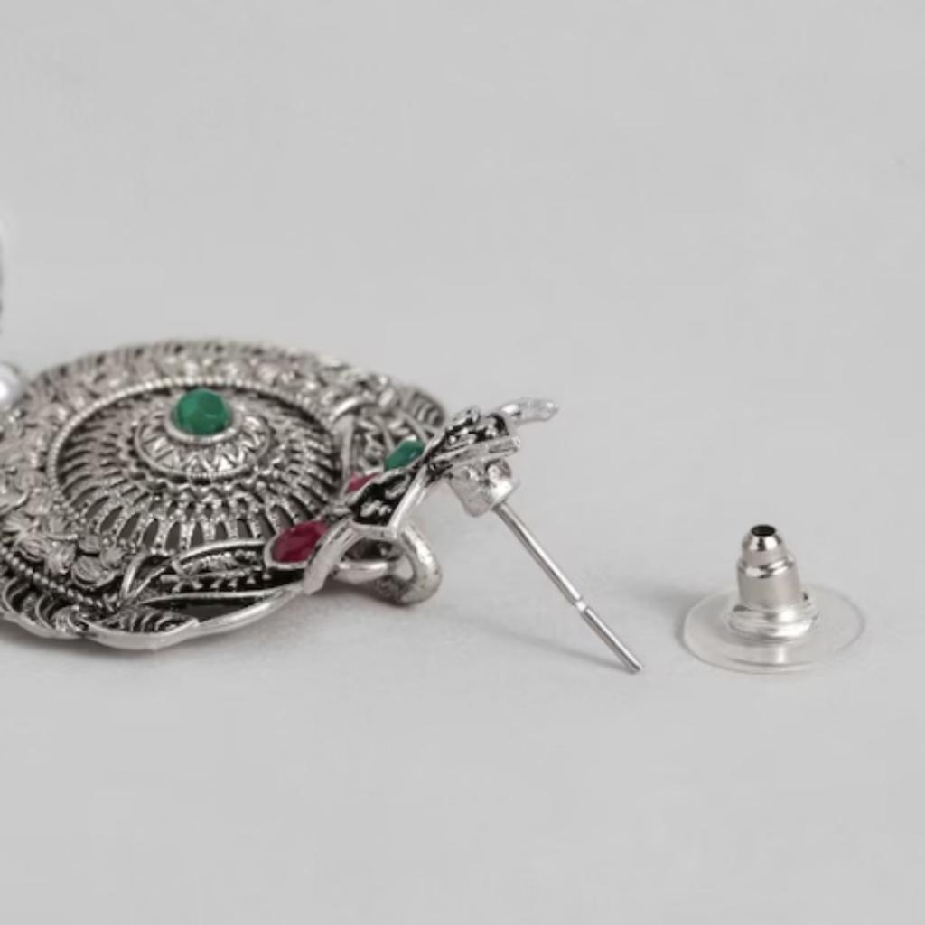 Серьги из оксидированного серебра, ювелирные изделия из серебряного жемчуга, серьги ручной работы, женские модные серьги